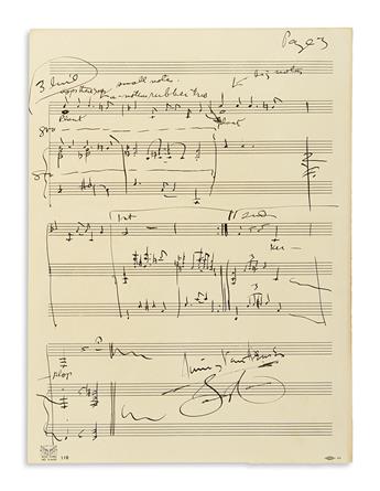 VAN HEUSEN, JIMMY. Autograph Musical Manuscript Signed, twice, in full or Van Heusen, working draft for the vocal score of High Hope